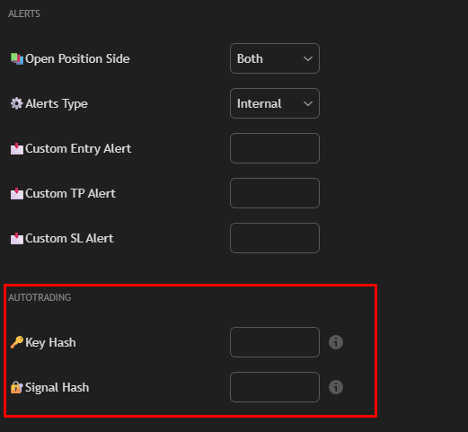 Alerts and Autotrading settings in TradingView